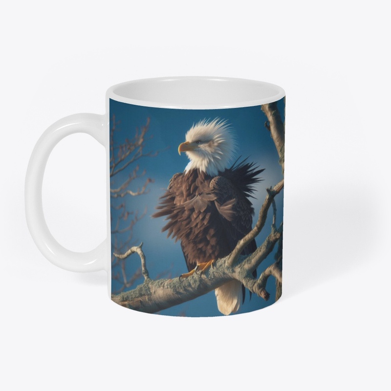 Eagle standing on a tree branch