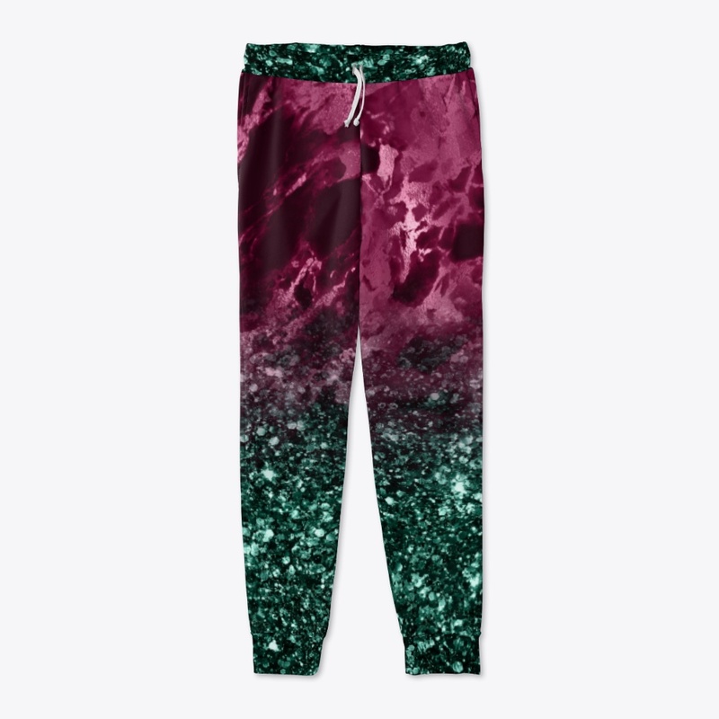 Textured Burgundy and Green Design 