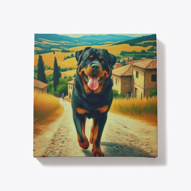 Rottweiler in a summer day