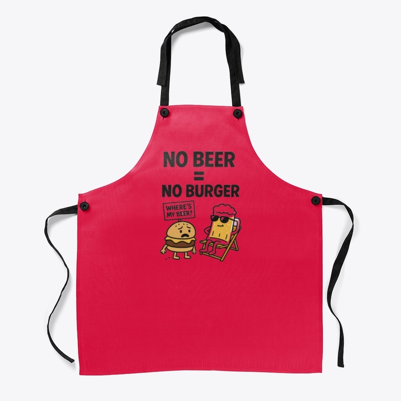 "No Beer = No Burger" Apron