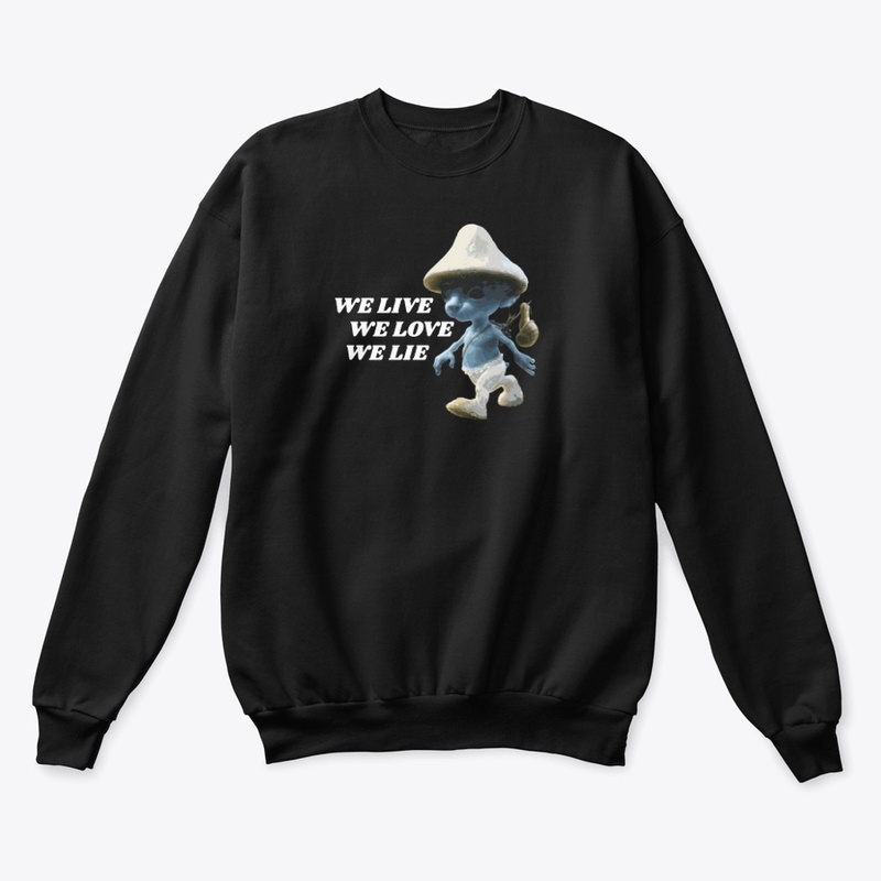 Smurf Cat Black Crewneck