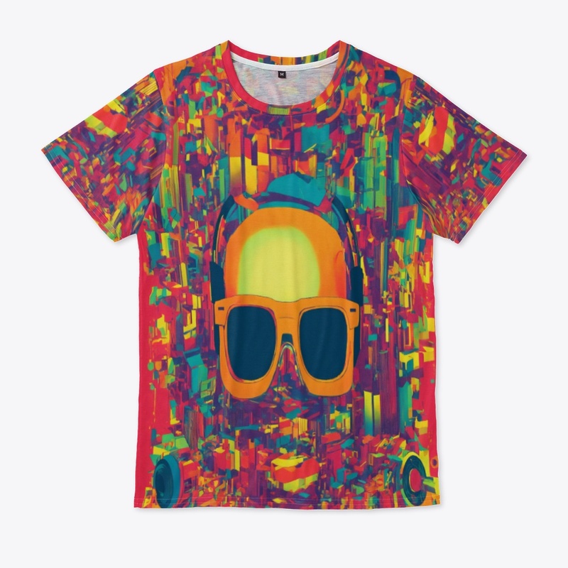 Vibrant Urban DJ Skull T-Shirt