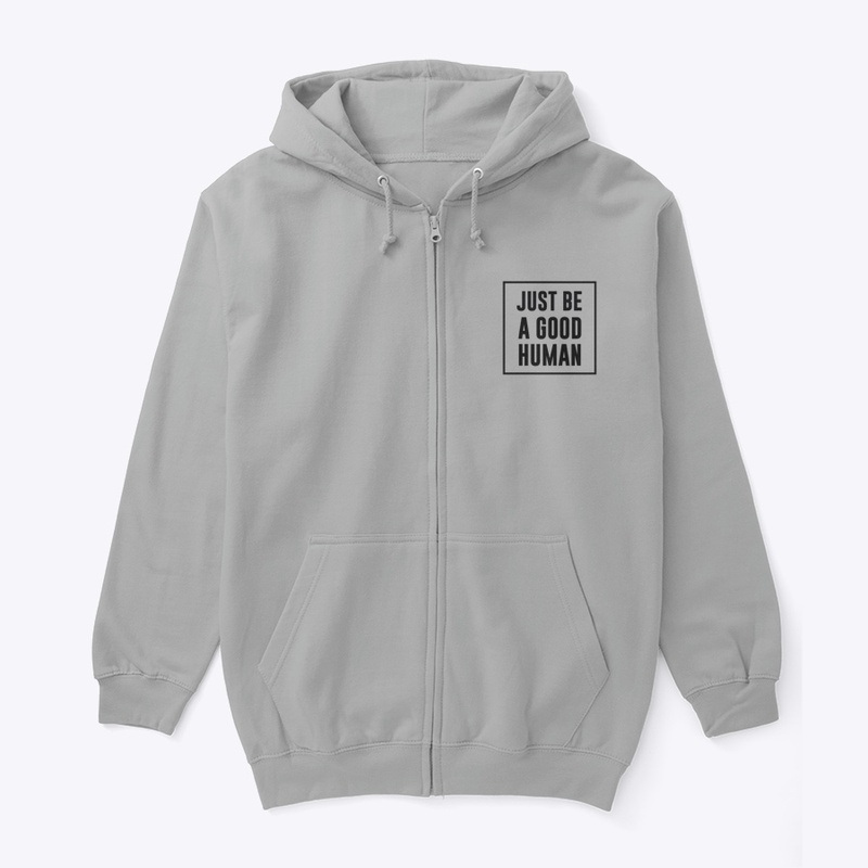 GOOD HUMAN | ZIP HOODIE BLK LOGO