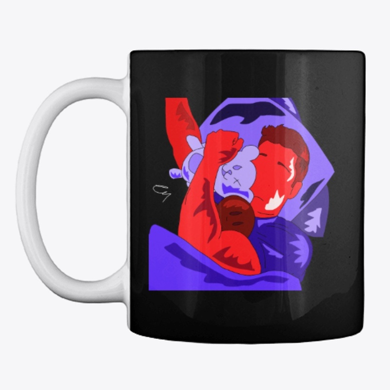 red and blue collection piece