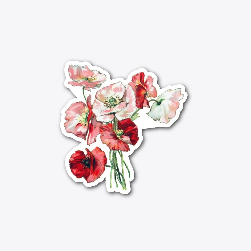 Realistic Red and Pink Flowers Design