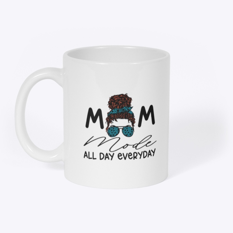 Mom mode blue cheetah red hair