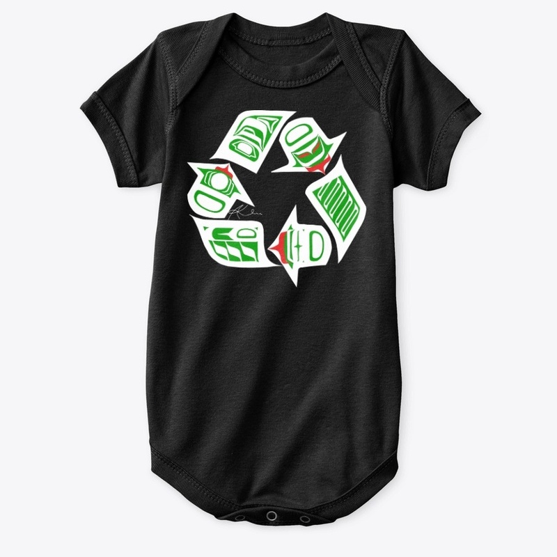 Tlingit Formline Recycle Symbol (White)