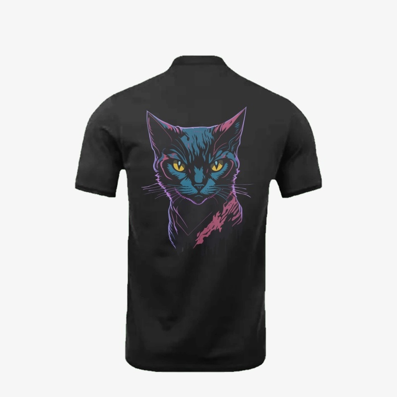 Black Cat Neon Style