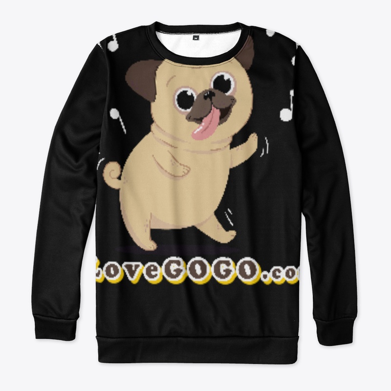 Dancing pug I Love GOGO