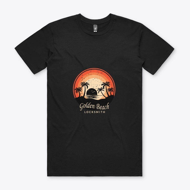Golden beach locksmith vector t shirt 