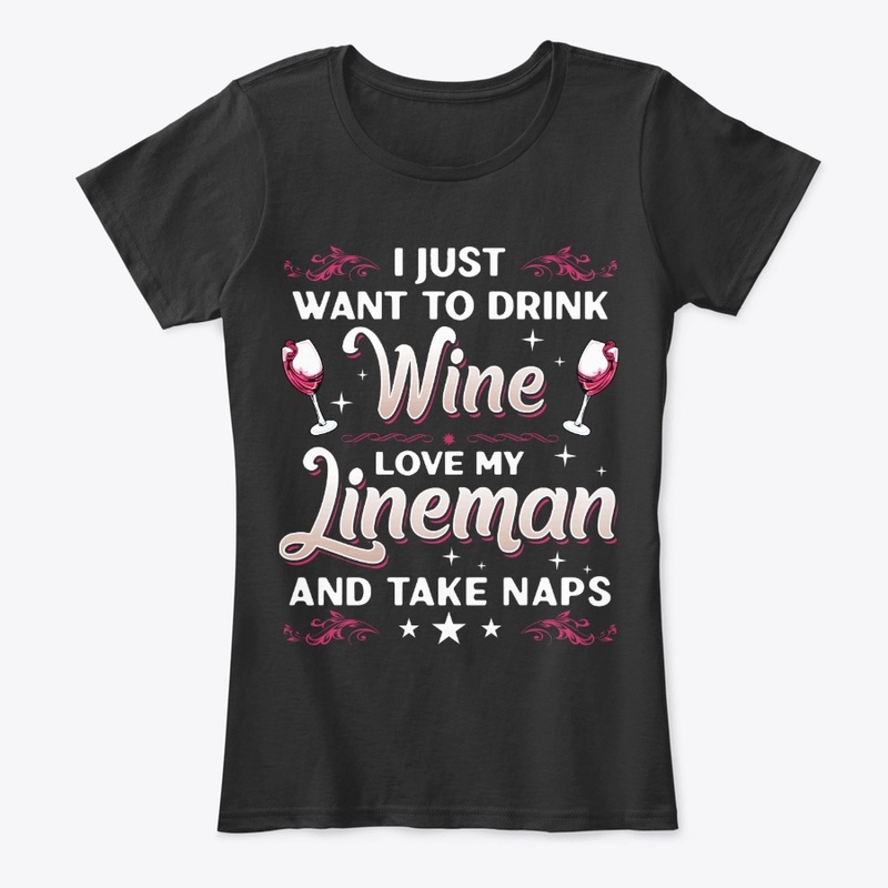 Funny Lineman's Wife And Wine Lover Gift