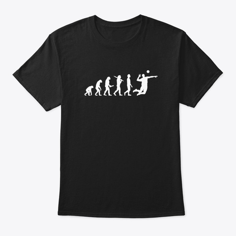 Funny Volleyball Evolution Gift For Voll Black T-Shirt Front