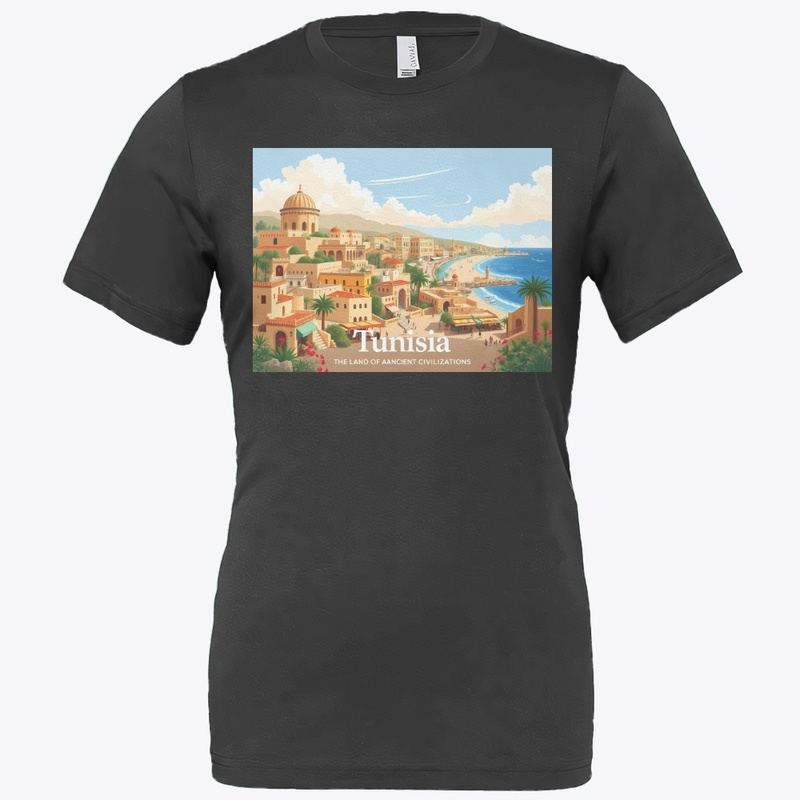 Tunisia Coastal Cityscape Art