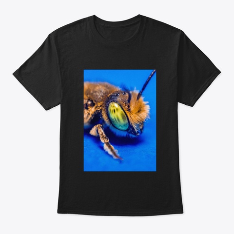 Sand Wasp Macro Photograph Ii Black T-Shirt Front