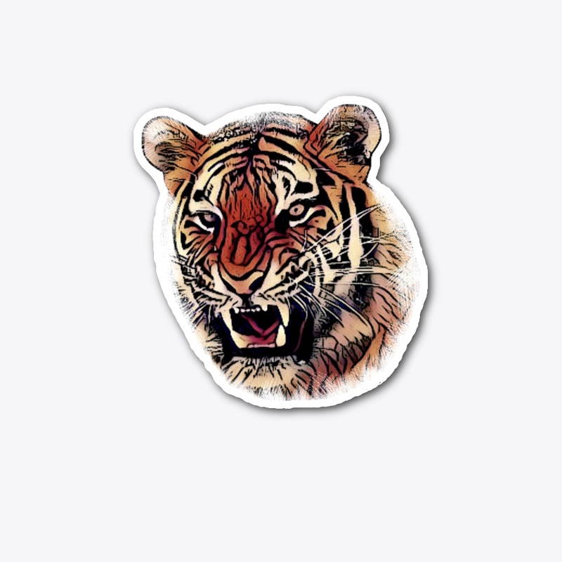 Fierce Cartoon Tiger Cat