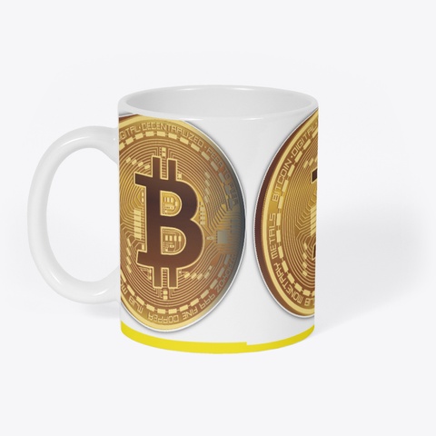 Bit Coin Mug Yellow T-Shirt Front