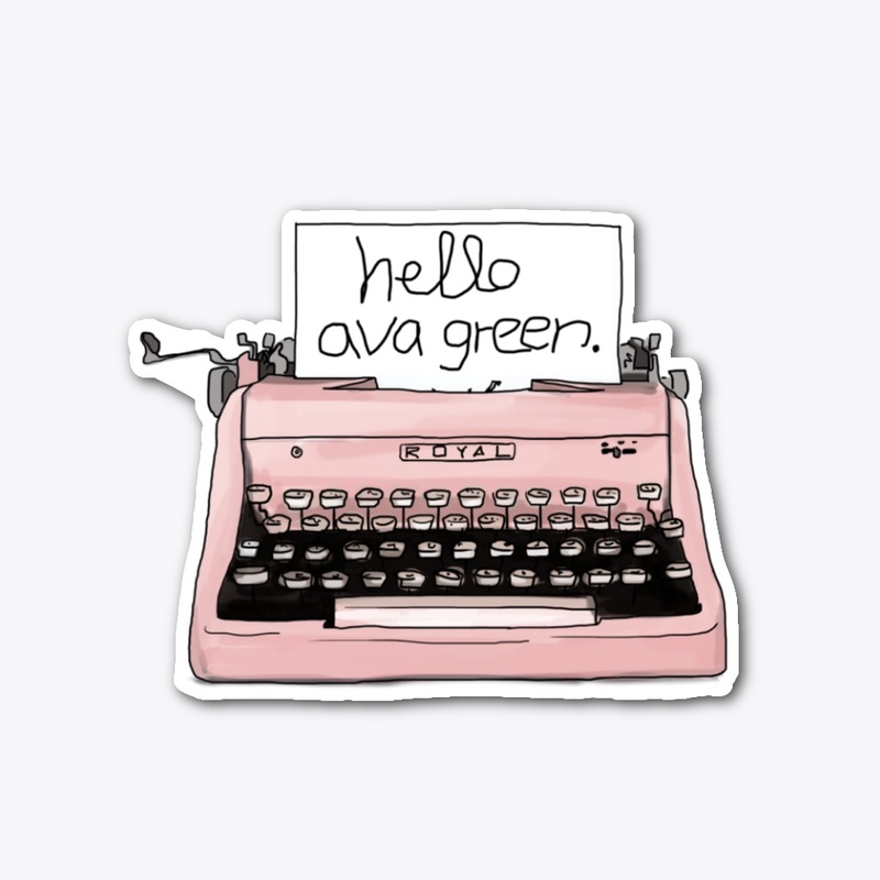 Hello Ava Green Typewriter