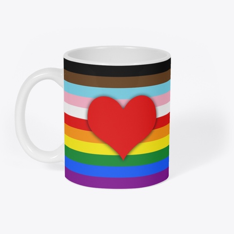 Pride With Red Heart White T-Shirt Front