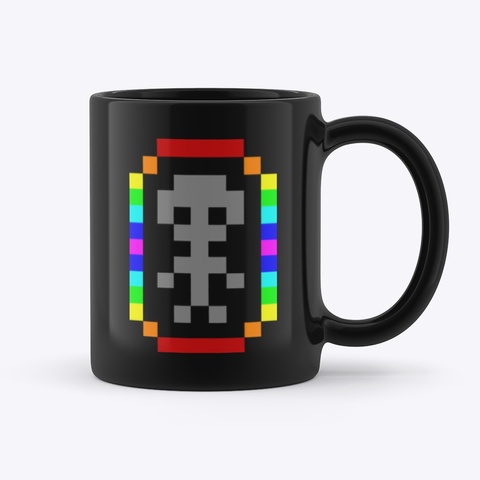 Pixel Alien Mug Black Black T-Shirt Back