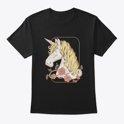Unicorn Lover Gift Black T-Shirt Front