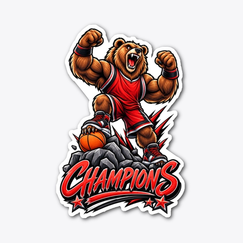Victory Bear Basketball Mascot 