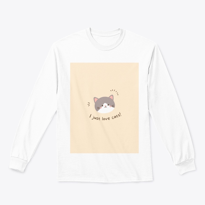 Beige cat printed design 