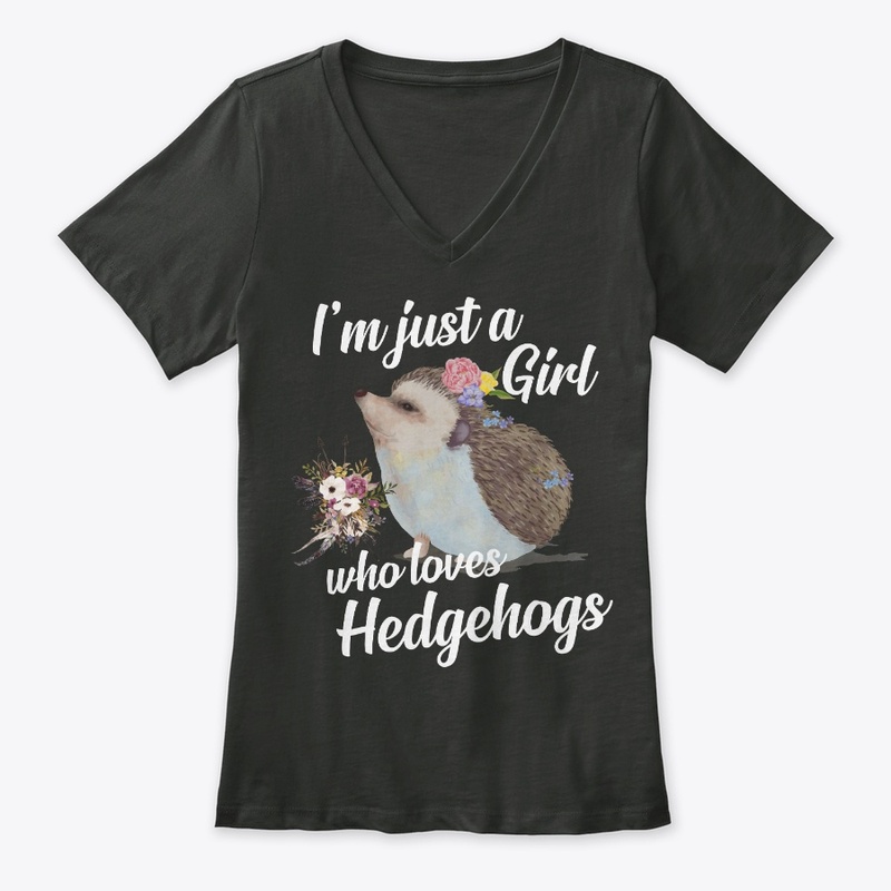 Girl Loves Hedgehogs Watercolor Style