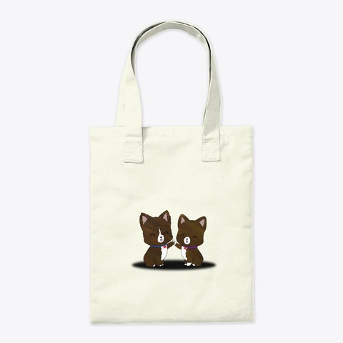 Corgi Paw Hi Five Natural T-Shirt Back
