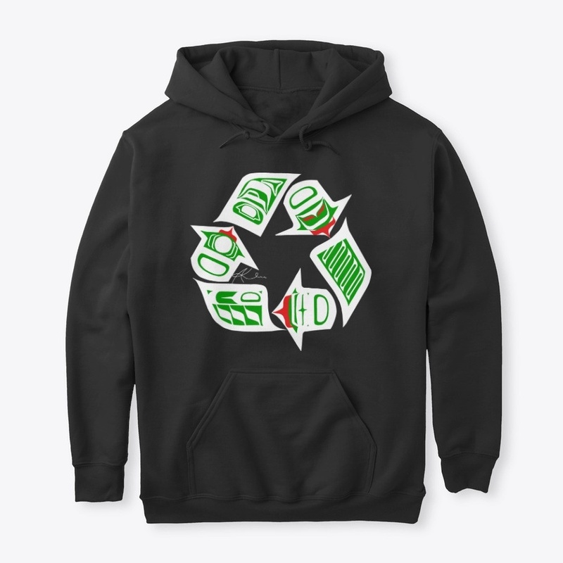 Tlingit Formline Recycle Symbol (White)