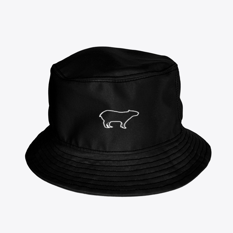 Simple Capybara Hat (White Outline)