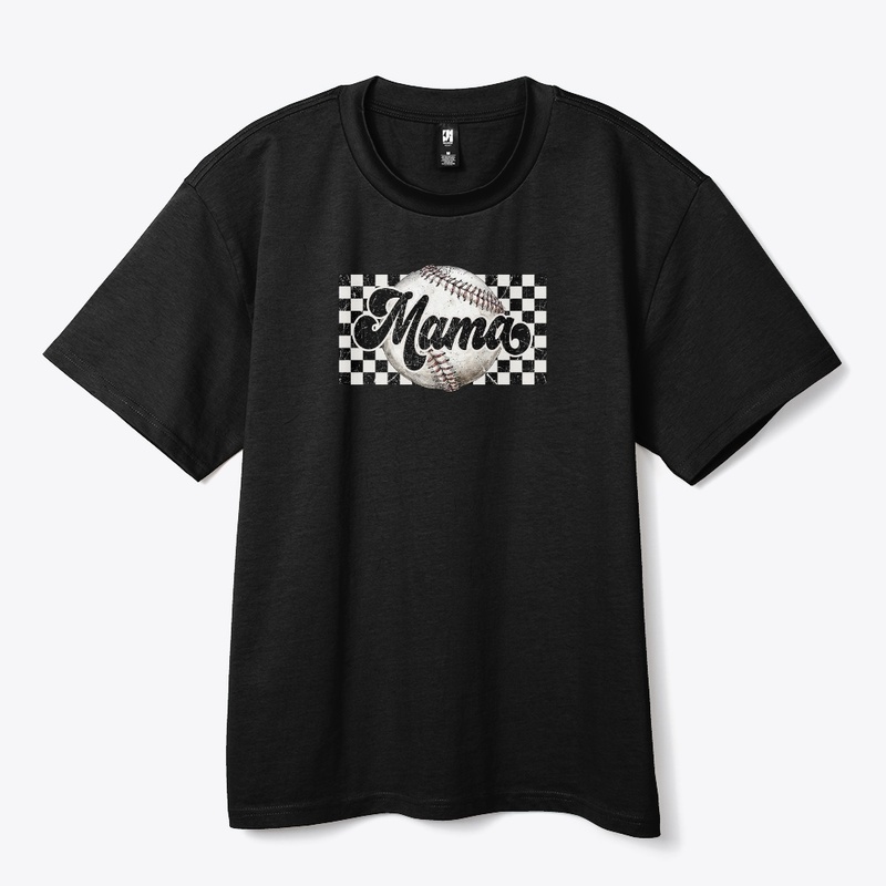 Checkered Baseball Mama