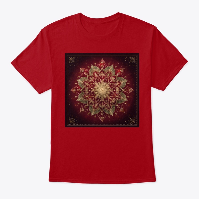 Ornate Red Gold Mandala Sacred Art
