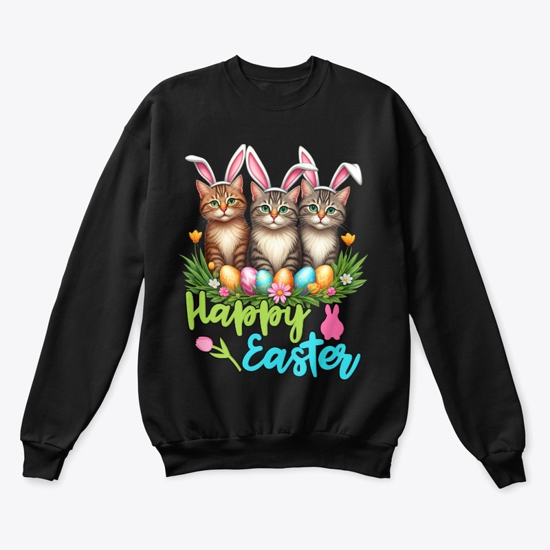 Happy Easter Cute Bunny Cats