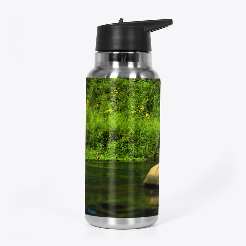 Creek View/Greenery Scene-water Bottle