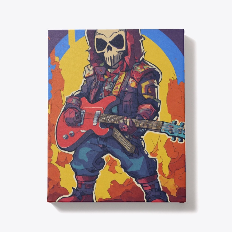 Rock and roll skull sticker tee