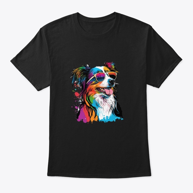 Happy dog wearing sunglasses 4