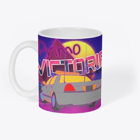 Synthwave Mug White T-Shirt Front