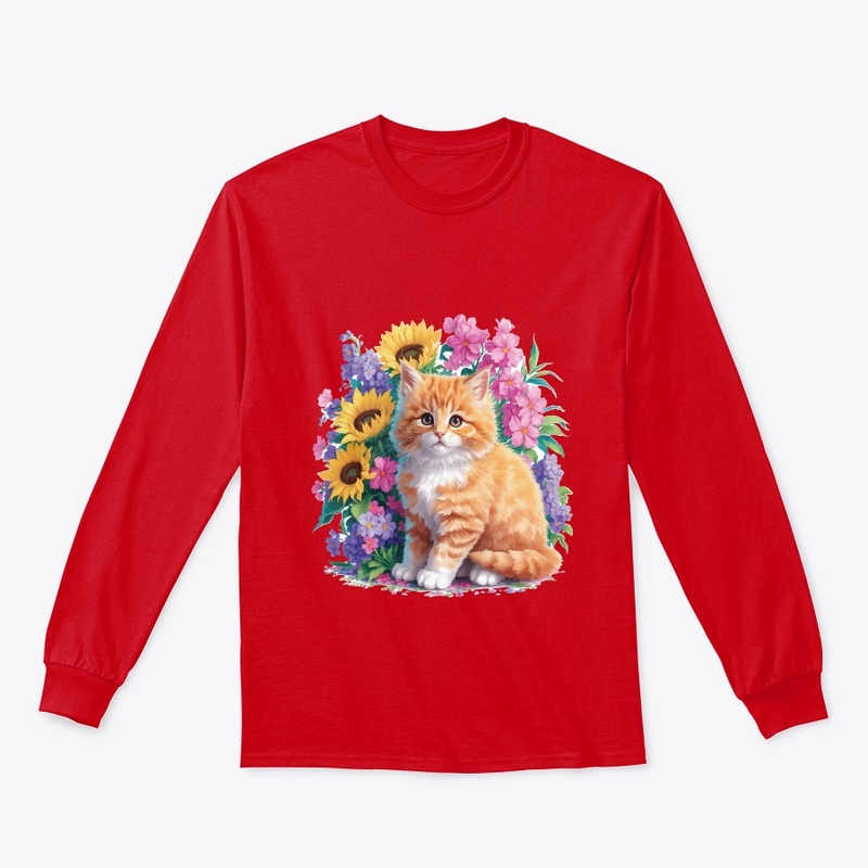 Kitten Amid the Cherry t-shirt design