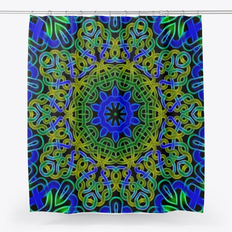 Blue Green Celtic Knot Kaleidoscope