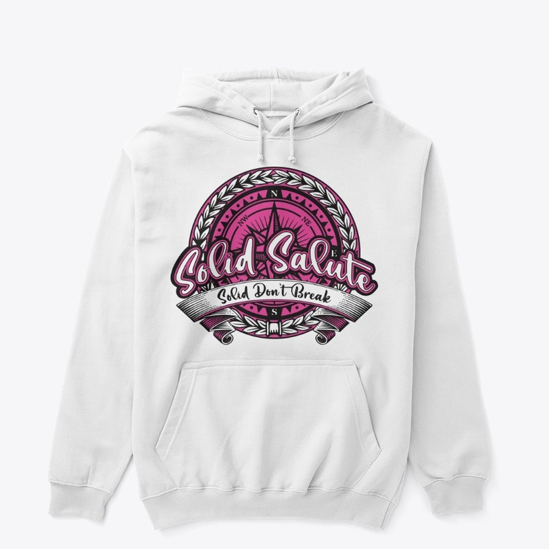 Pink/Wht/Blk Solid Salute Badge