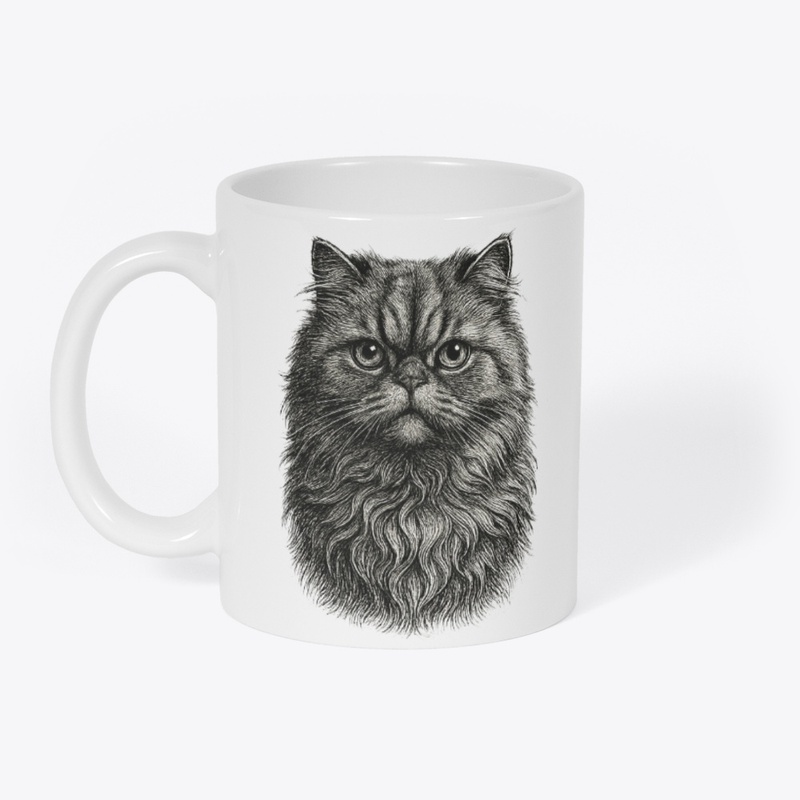 Vintage Persian Cat Art T-Shirt