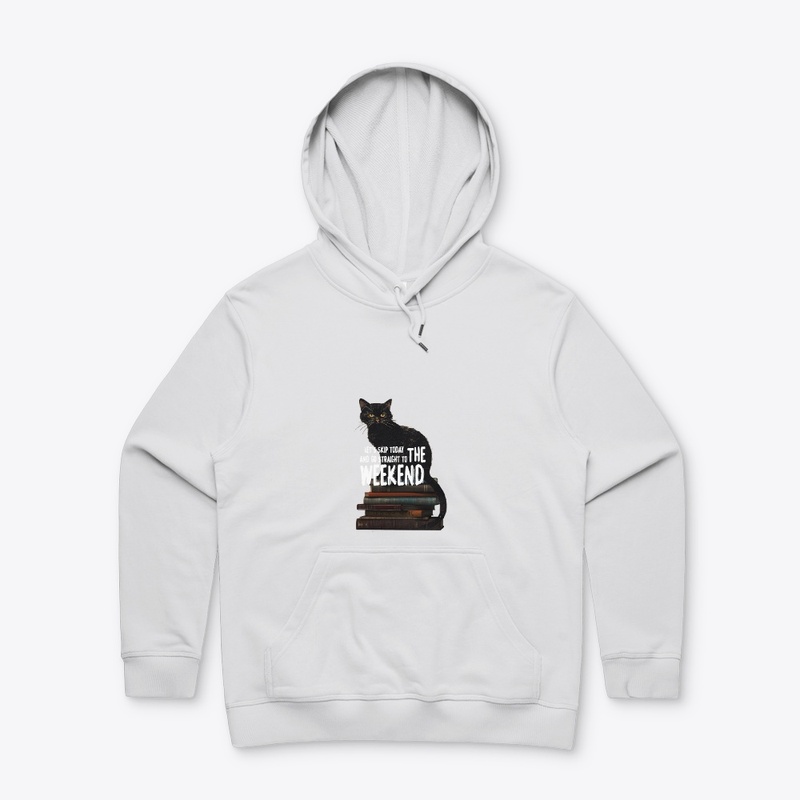 Black Cat on Books "Skip to the Weekend"