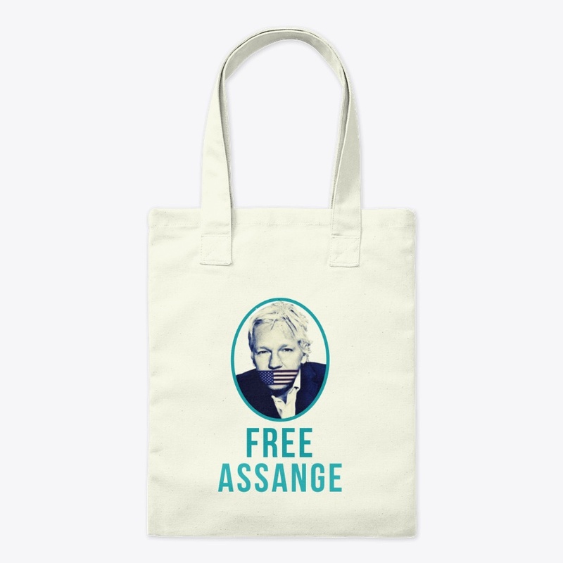 free-assange tee and accessories 