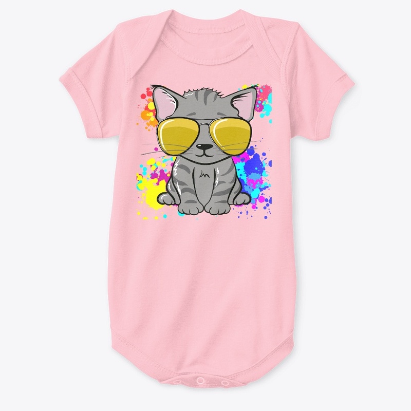 Baby cat w/shades-ONESIE