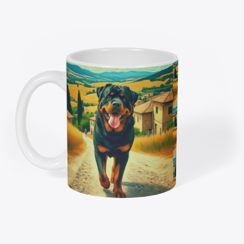 Rottweiler in a summer day