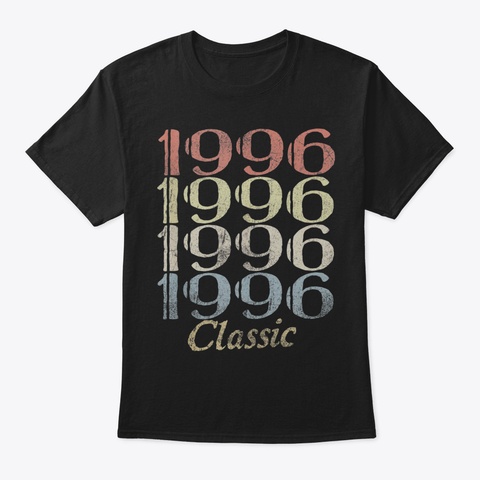 24 Th Birthday Gift 24 Years Old Retro Vi Black T-Shirt Front