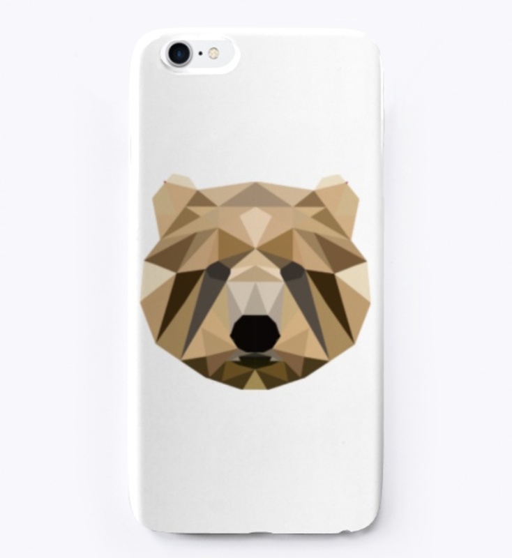 Low Poly Bear Face on Corner T-shirt