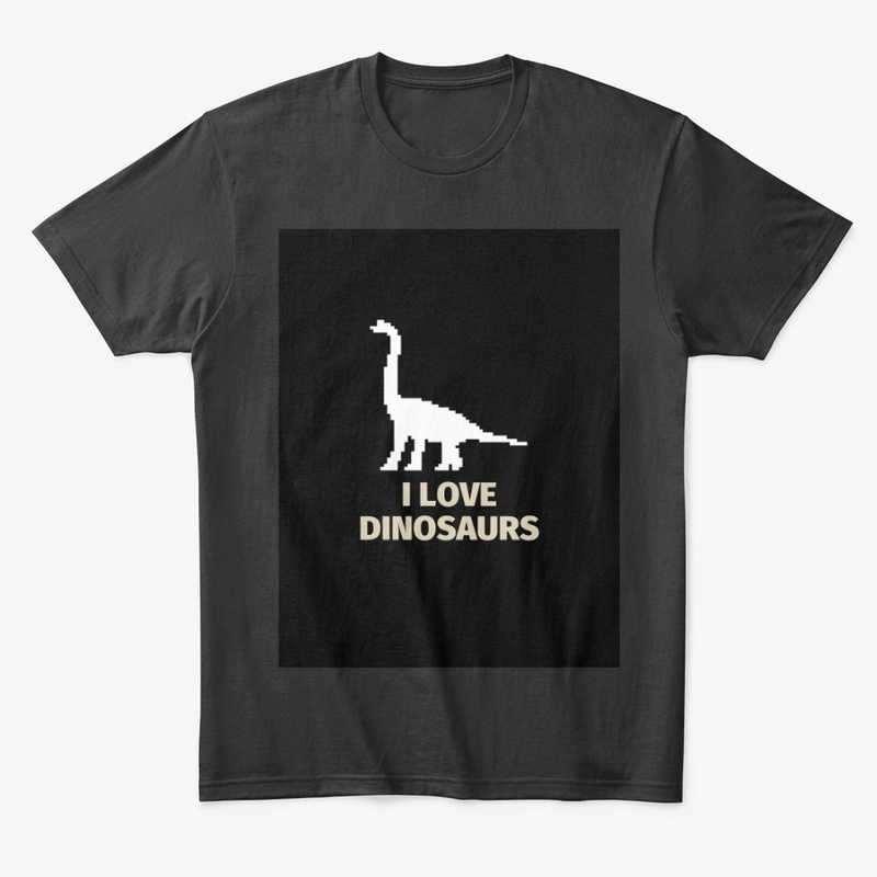 Pixel Art Dinosaur 5 Black