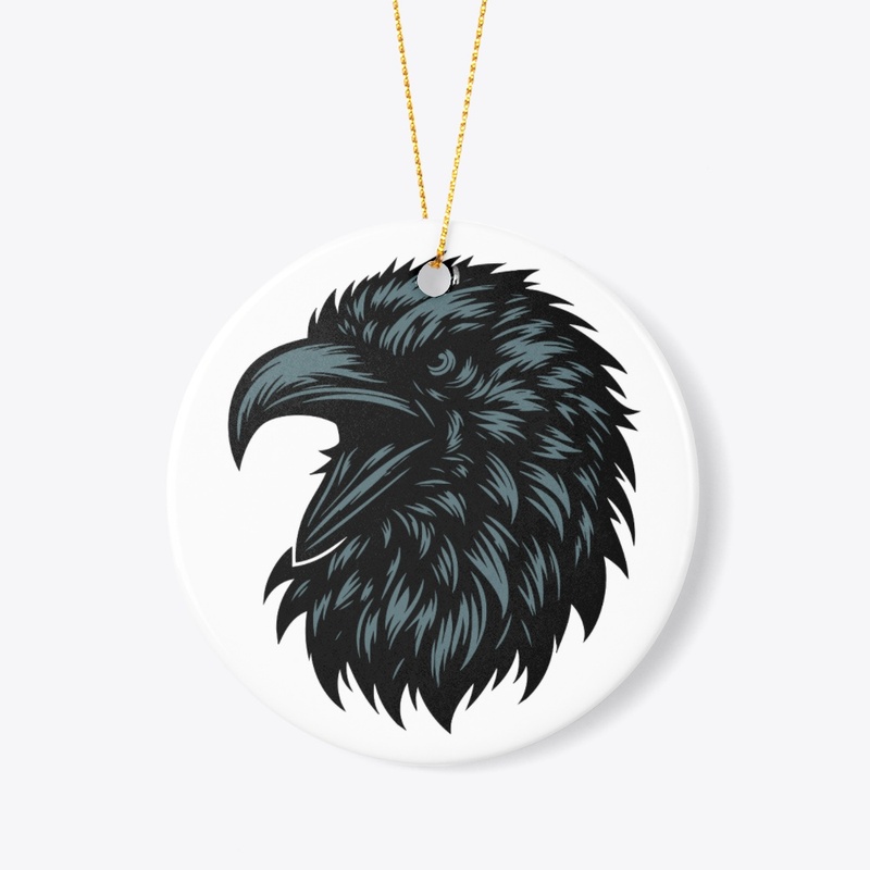 Fierce Crow Head Illustration