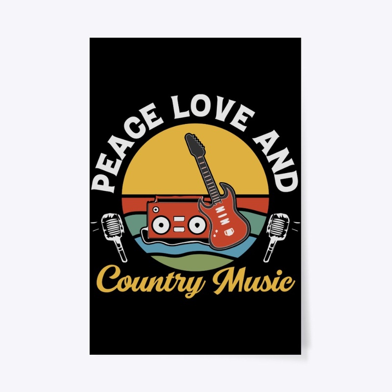 PEACE LOVE AND COUNTRY MUSIC DECOR